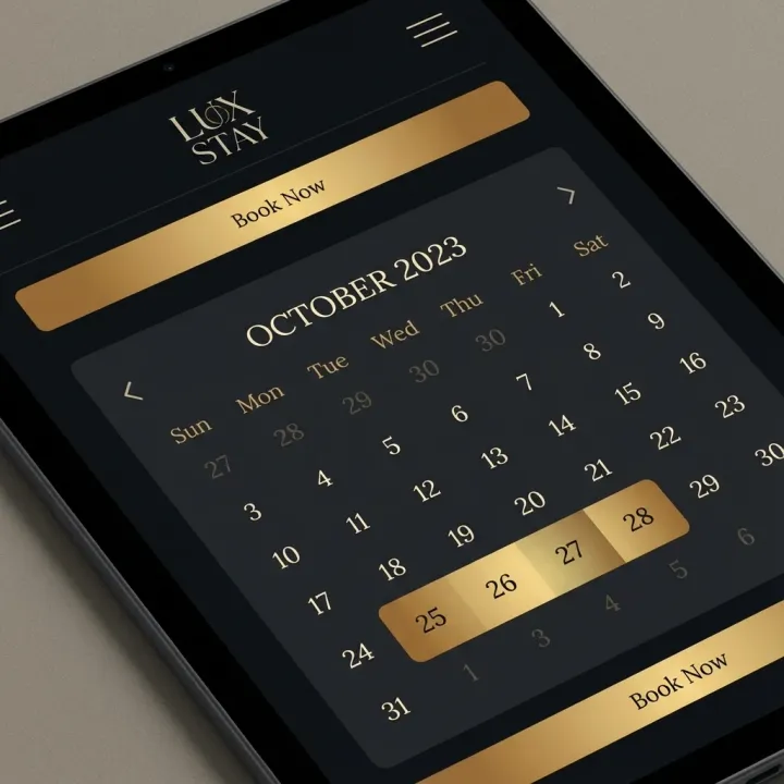 Booking funnel with clear room comparisons.